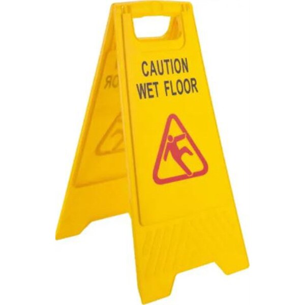 Morror Caution Wet Floor, 12 Wide x 24 High, Plastic Floor Sign MRO48434997 - main